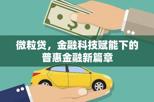 城关微粒贷，金融科技赋能下的普惠金融新篇章