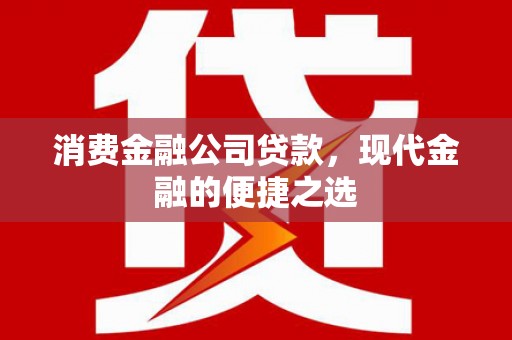 城关消费金融公司贷款，现代金融的便捷之选