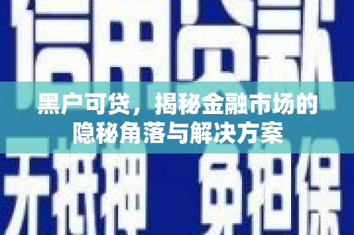城关黑户可贷，揭秘金融市场的隐秘角落与解决方案