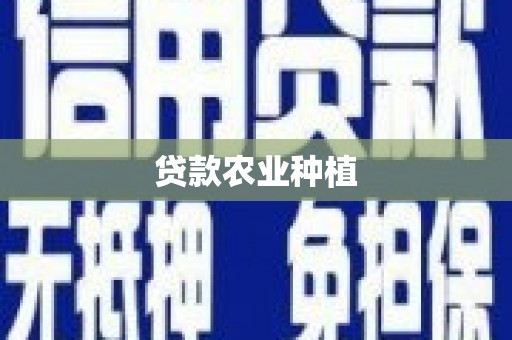 城关贷款农业种植