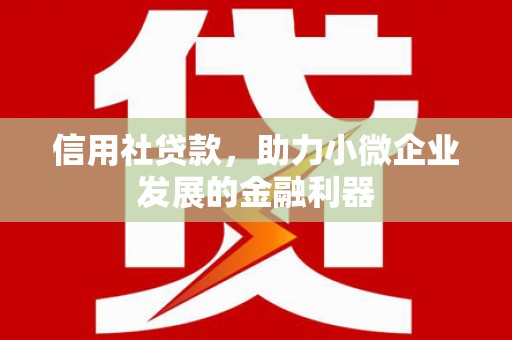 城关信用社贷款，助力小微企业发展的金融利器