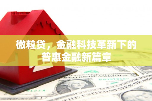 城关微粒贷，金融科技革新下的普惠金融新篇章