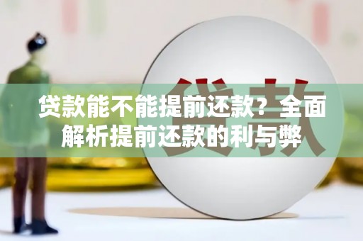 城关贷款能不能提前还款？全面解析提前还款的利与弊