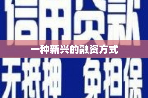 城关一种新兴的融资方式